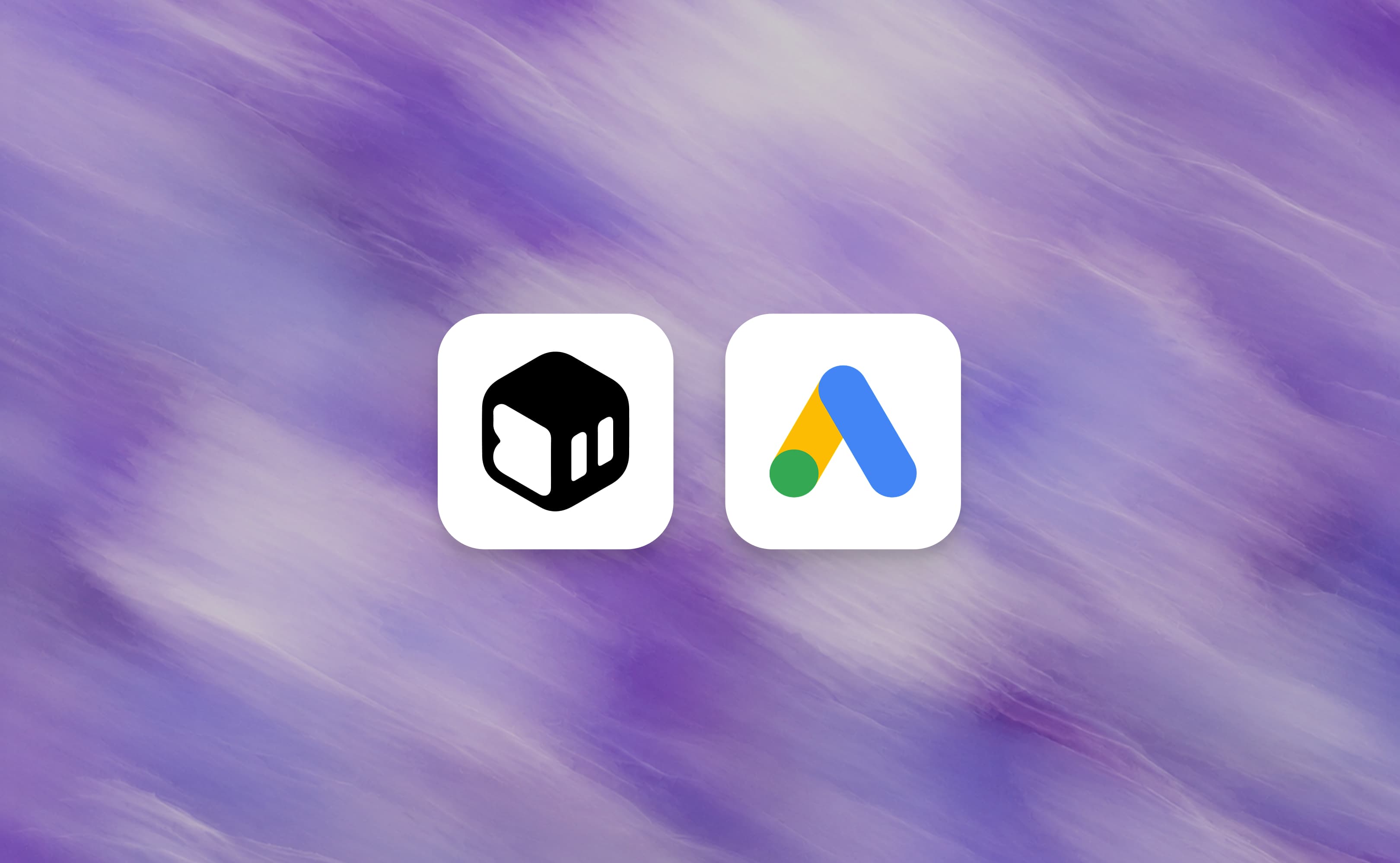 The Bogi and Google Ads logos on a purple background