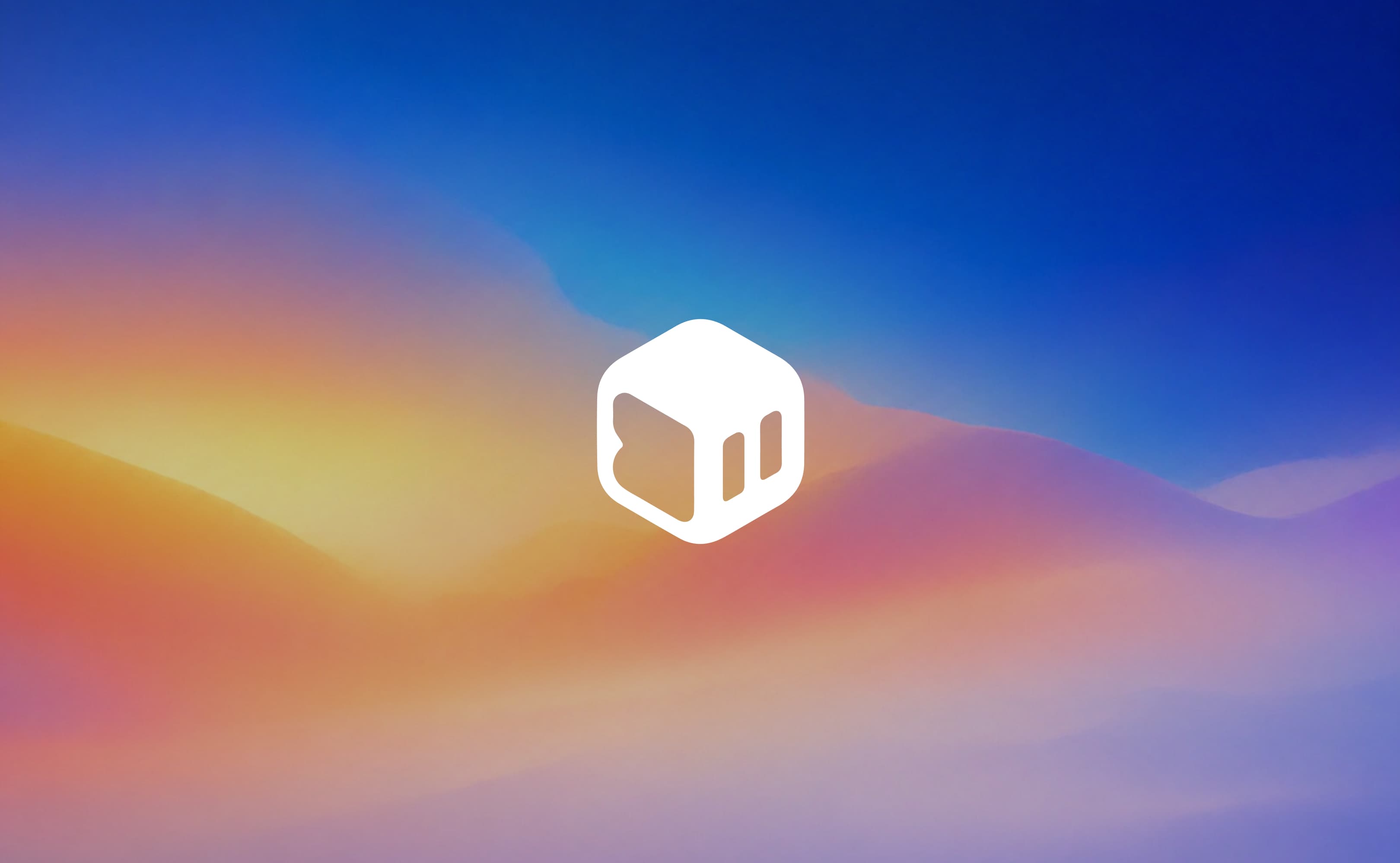 The Bogi logo over a colorful gradient sky